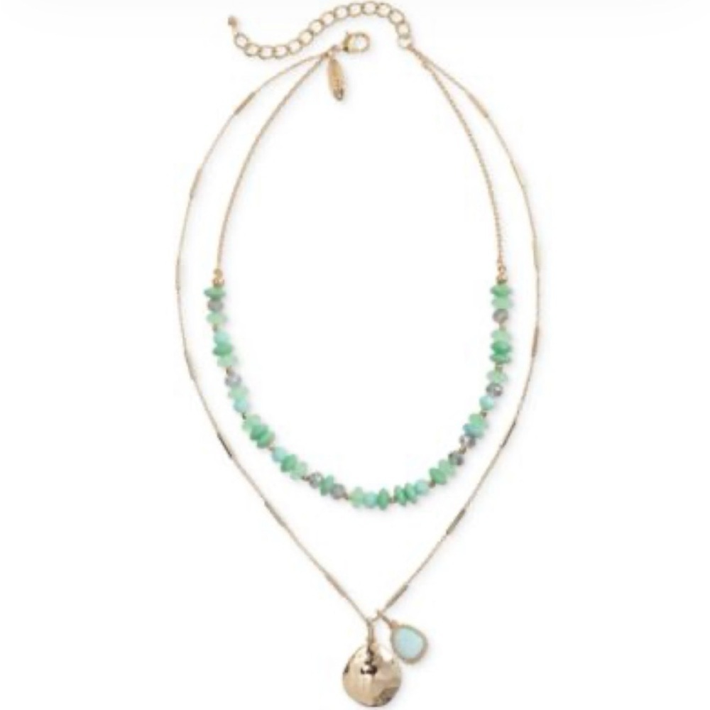 Style & Co. Gold and Green Beaded Necklace - Picture 2 of 6